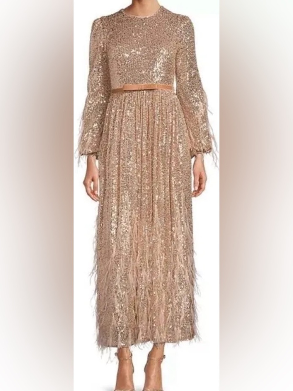 Antonio Melani x Nicola Bathie Sequin Feather Dress - Picture 2 of 6